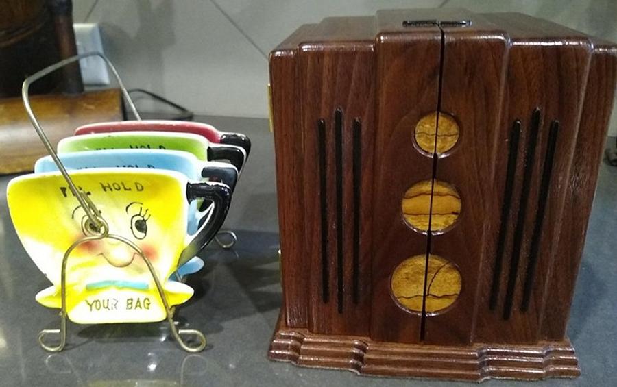 Tiny Art Deco Cabinet for Tea Bag Holders