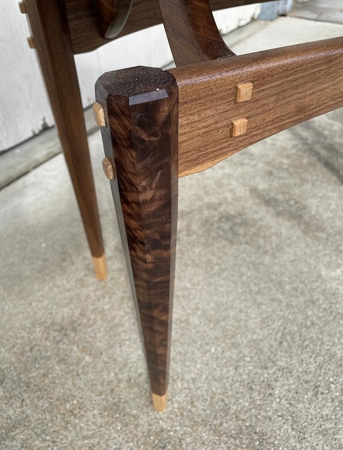 Side Table in Walnut and Curly Maple