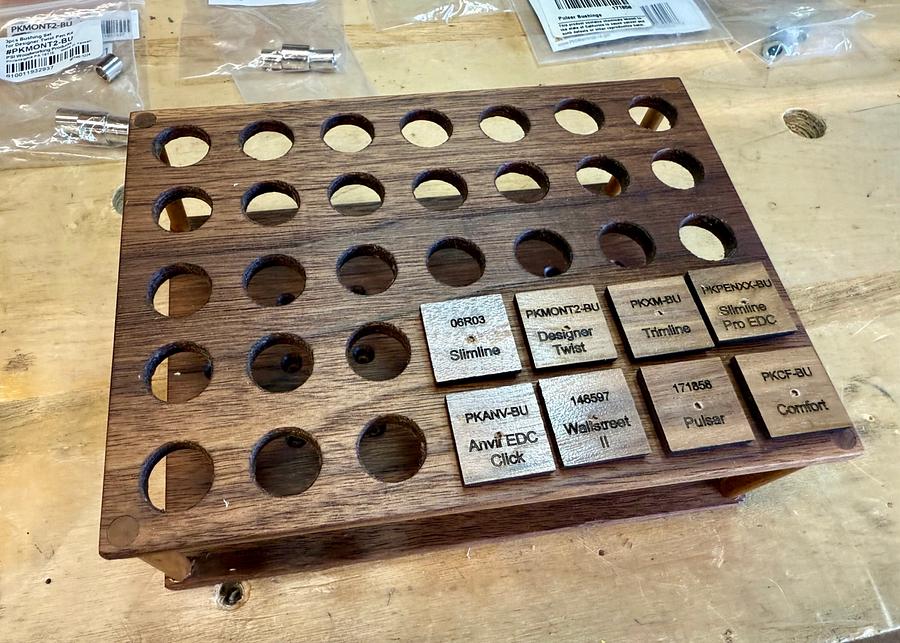 Pen turning bushing storage and organization
