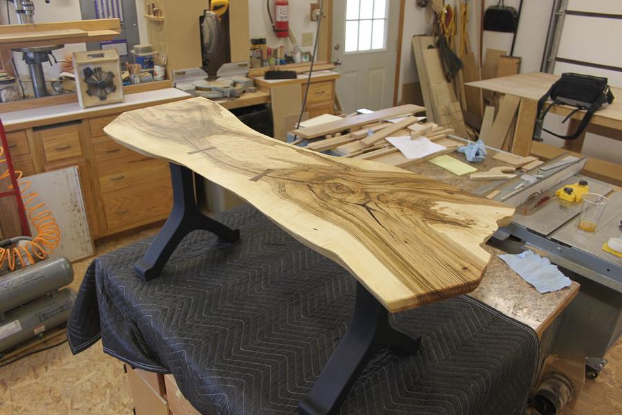 Live edge bench.