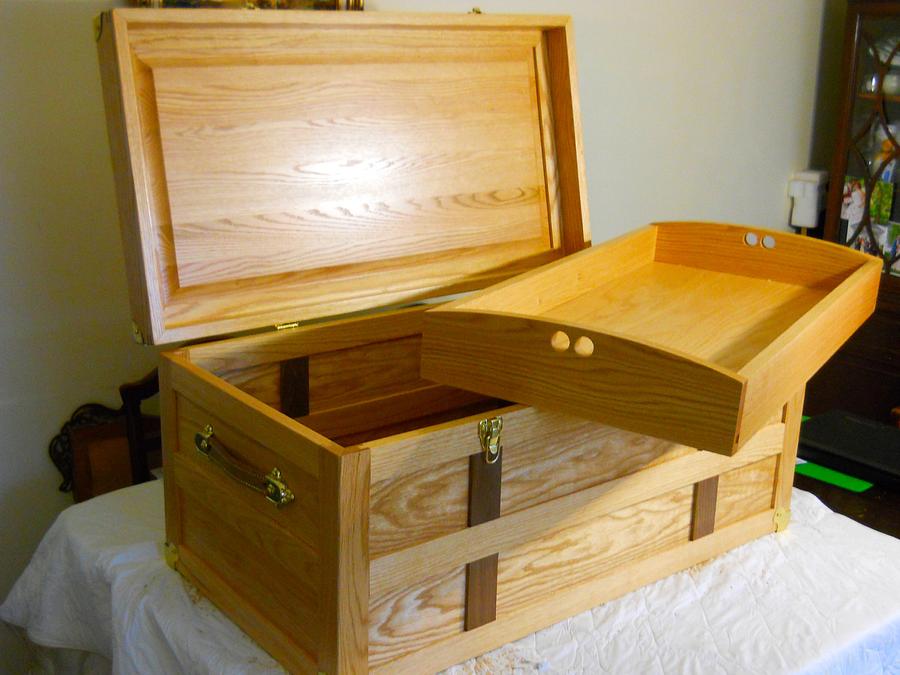 Oak Chest with walnut accents
