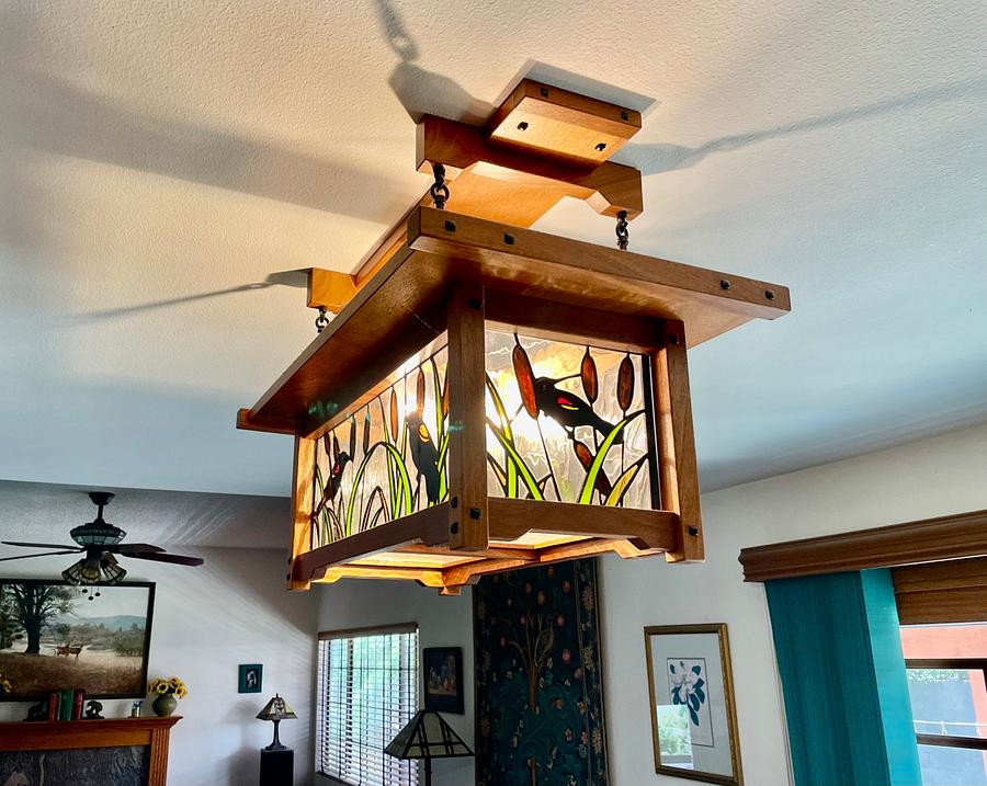 Greene and Greene Style Ceiling Light 