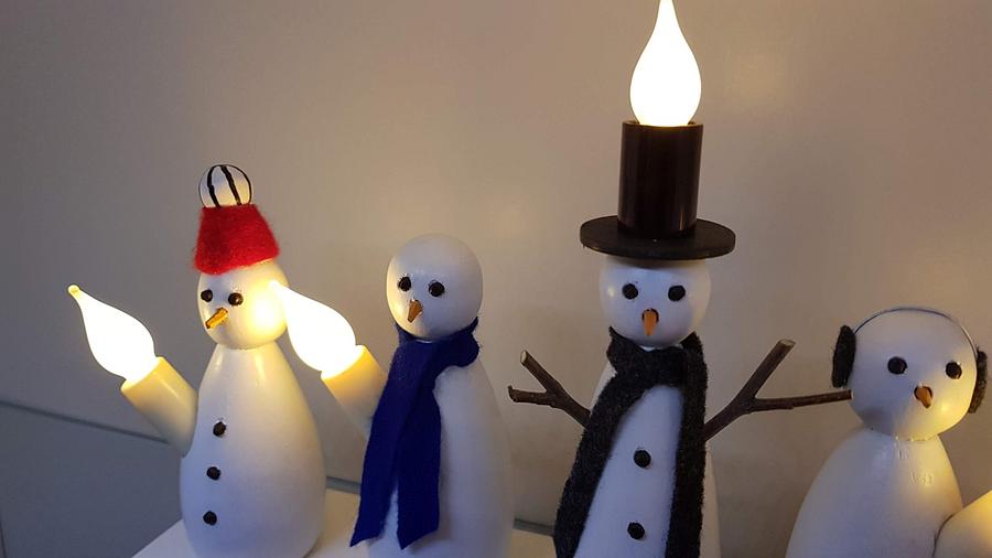 Snowman advent candlestick