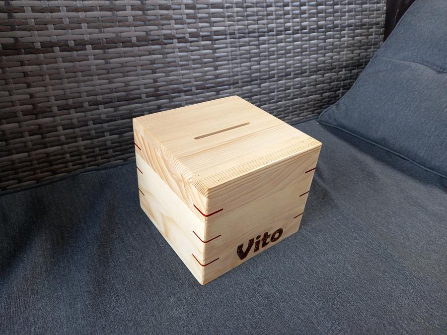WOODEN ''PIGGY'' BOX / WOODEN VAULT