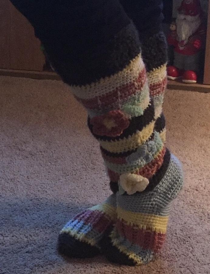 Crocheted Knee High Socks