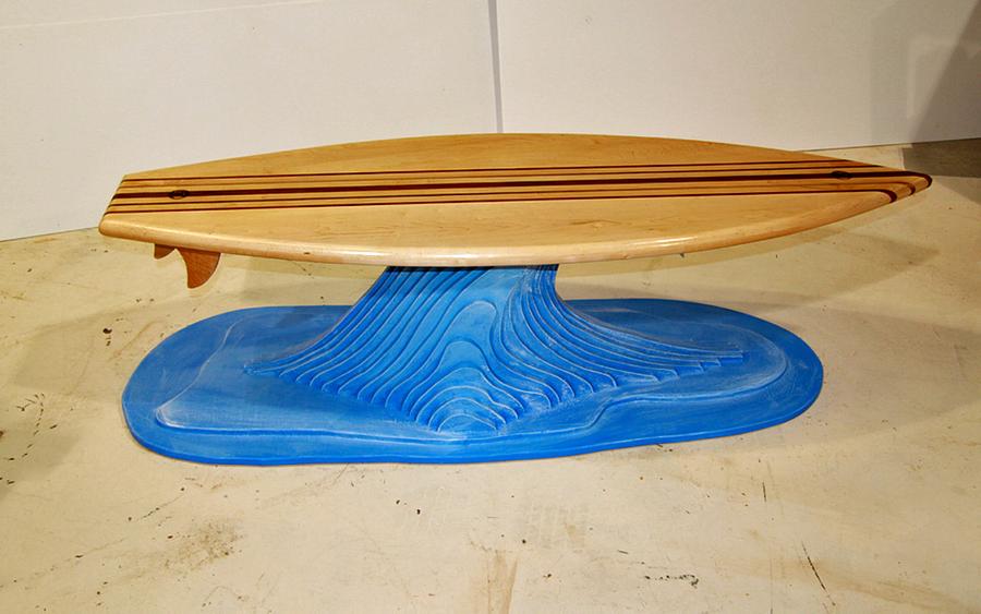 Surfboard coffee table