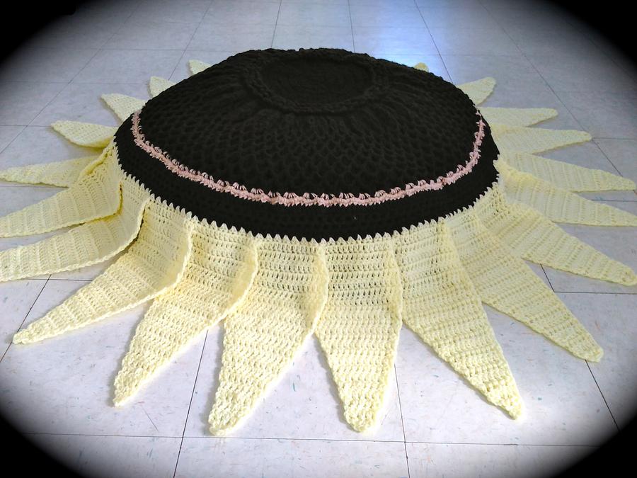 Lemon Queen Sunflower Beanbag and Rug Pattern