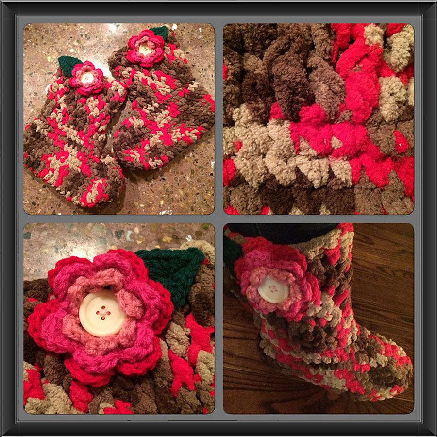 Raspberry Trifle Slipper Boots