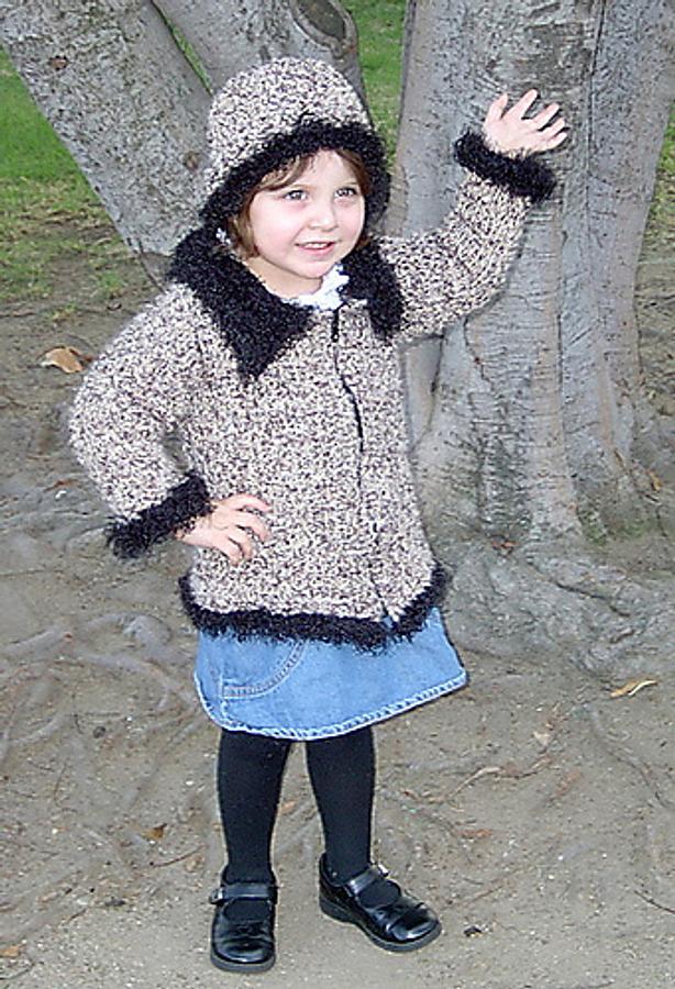 Little Leopard Tunisian Crochet Jacket and Crochet Hat