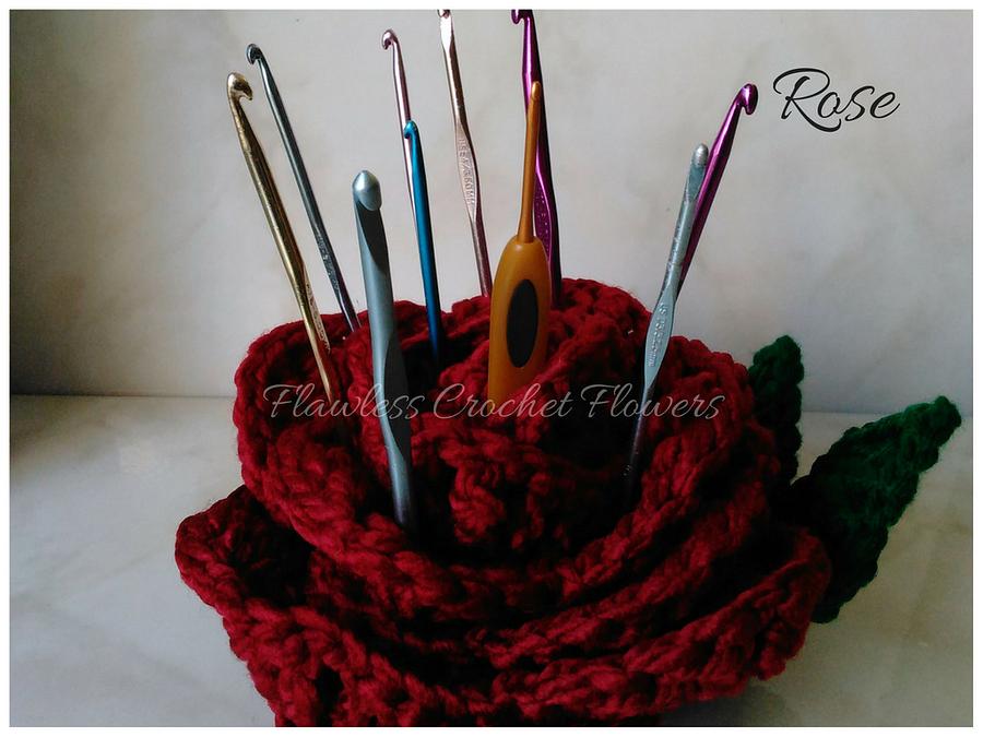 Crochet Flower Needle Holder