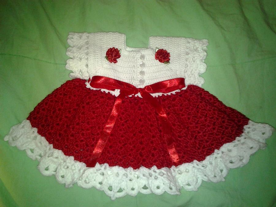 Christmas Baby Dress Set - Bonnet, Booties & Dress