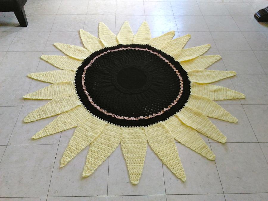 Lemon Queen Sunflower Beanbag and Rug Pattern