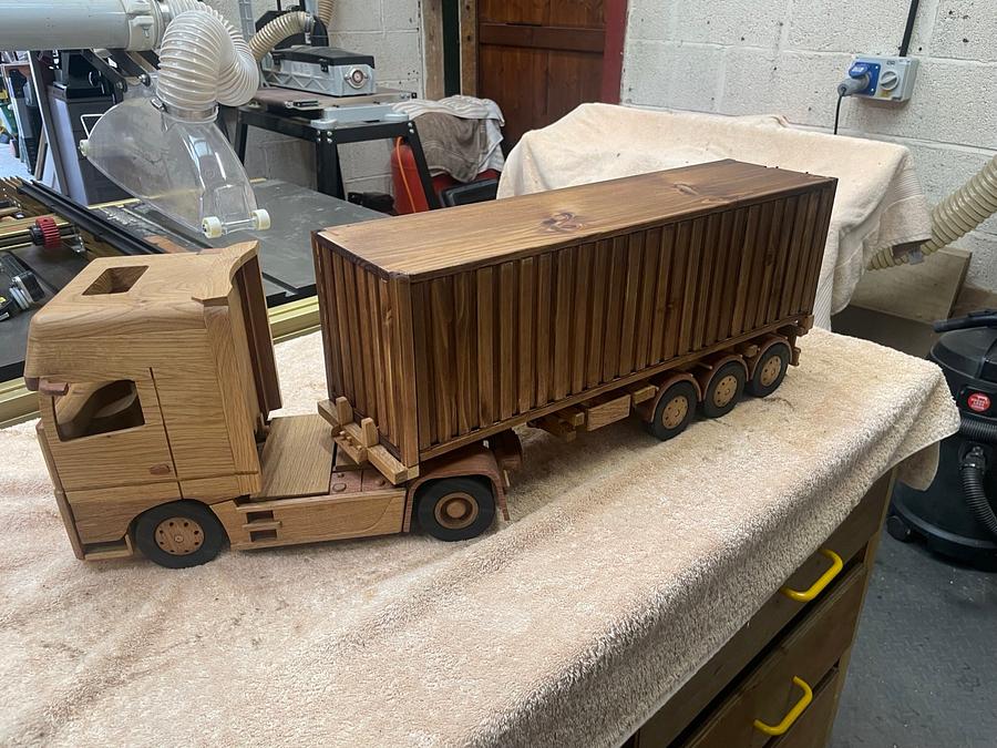 Mercedes Truck, trailer and sea container