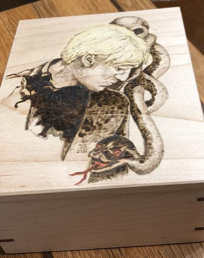 Small Box - pyrography ( not laser)