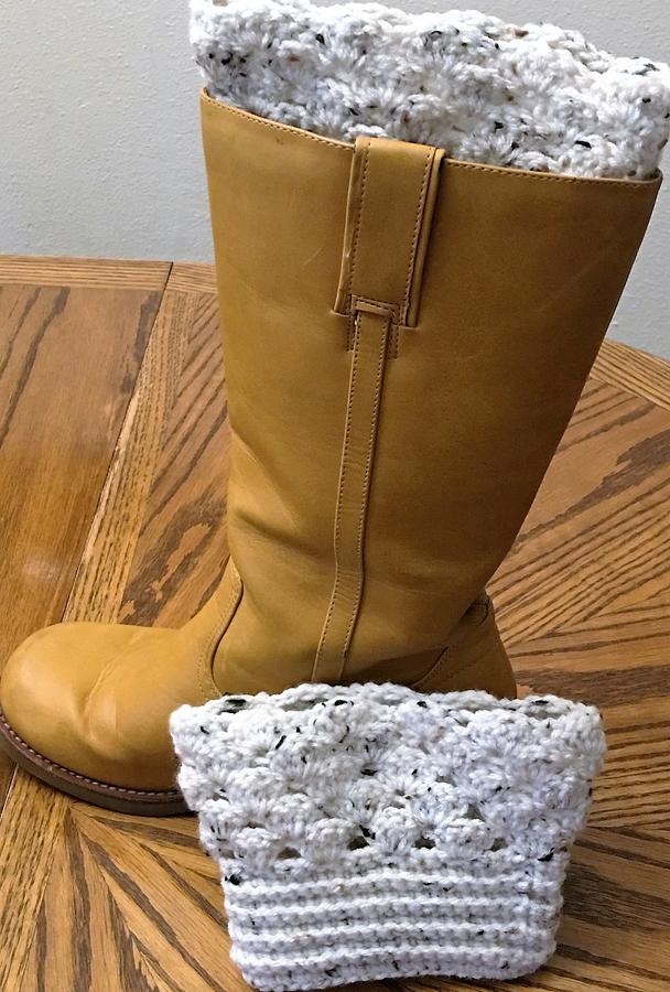 Pearl Fleck Bow Headband, Fingerless Gloves, Boot Cuffs Set