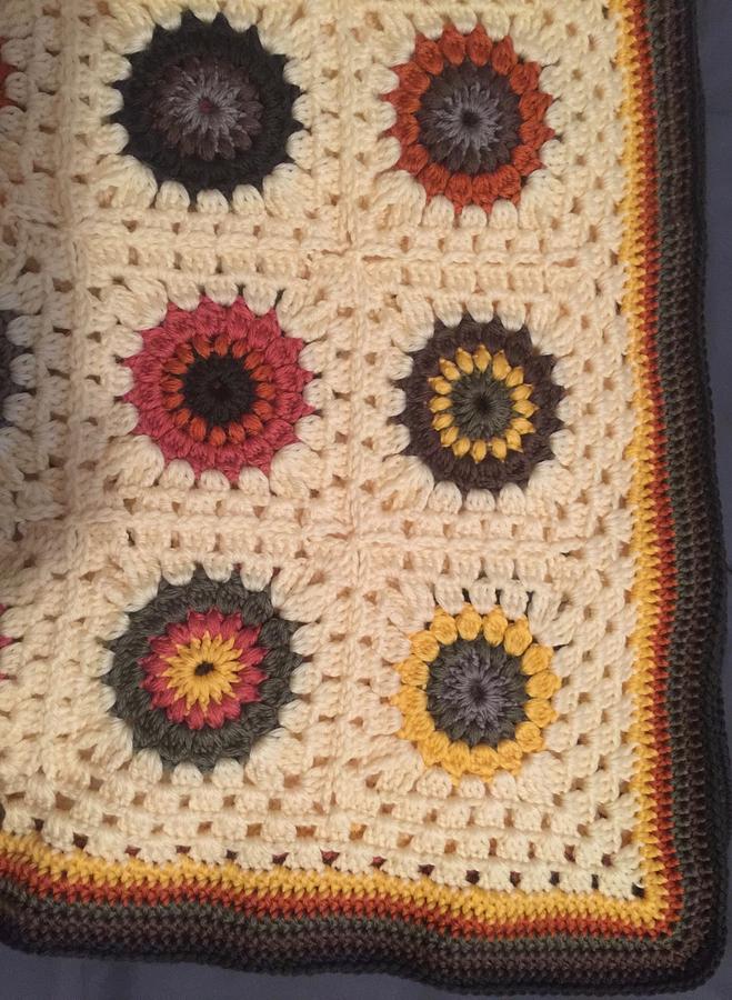 Sunflower Inspired Granny Square Afghan