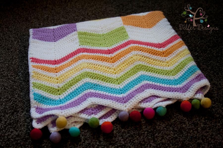 Chevron mix up toddler blanket