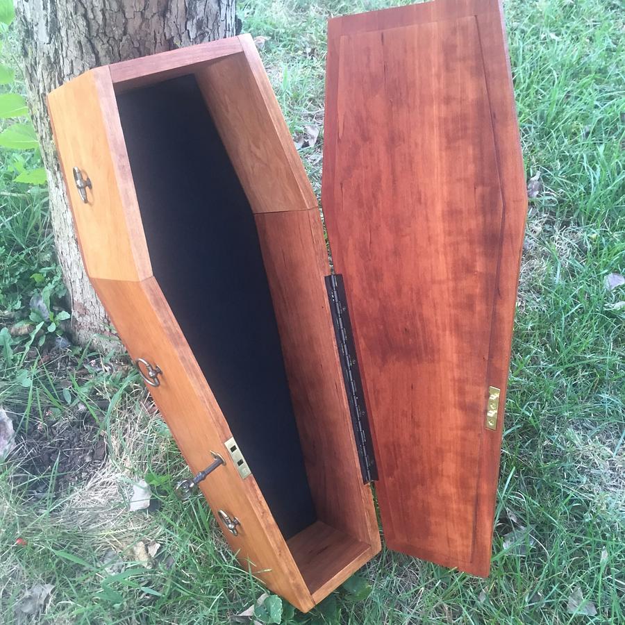 Cherry Coffin Lock Box