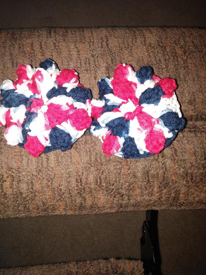 4th of july dishcloth and 2 scrubbies