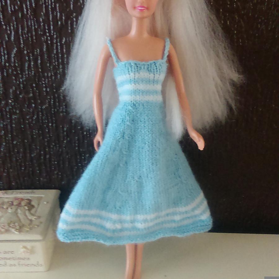 Blue and White Barbie Dress