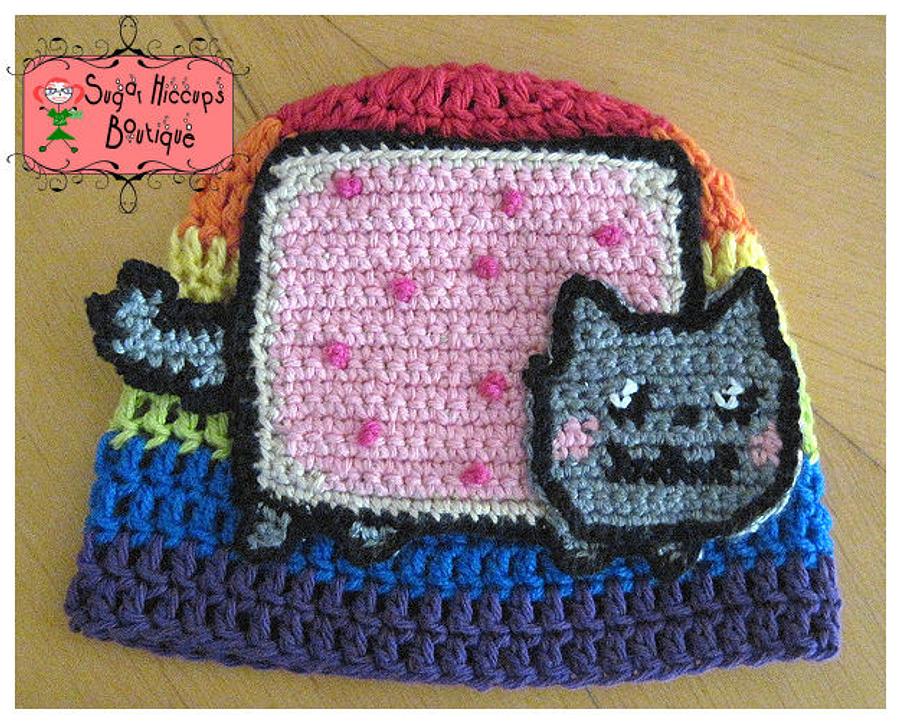 Nyan Cat-Pop Tart Kitty Crochet Hat