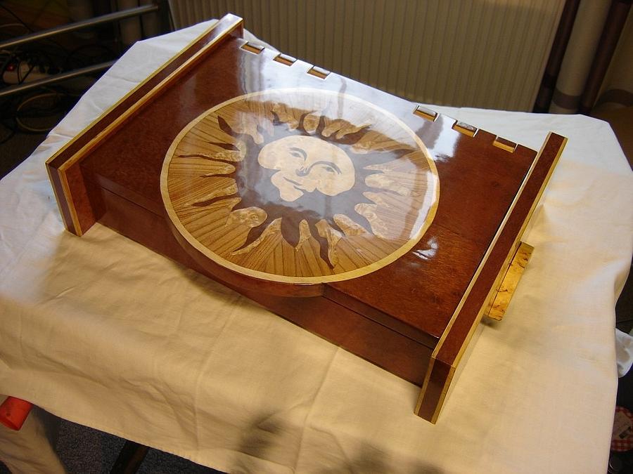 Wooden case with marquetry