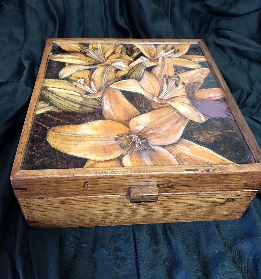 Teabox - pyrography and reclaimed wood