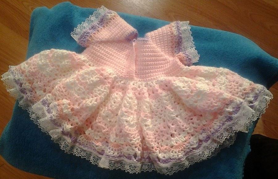 baby lace trimmed dress