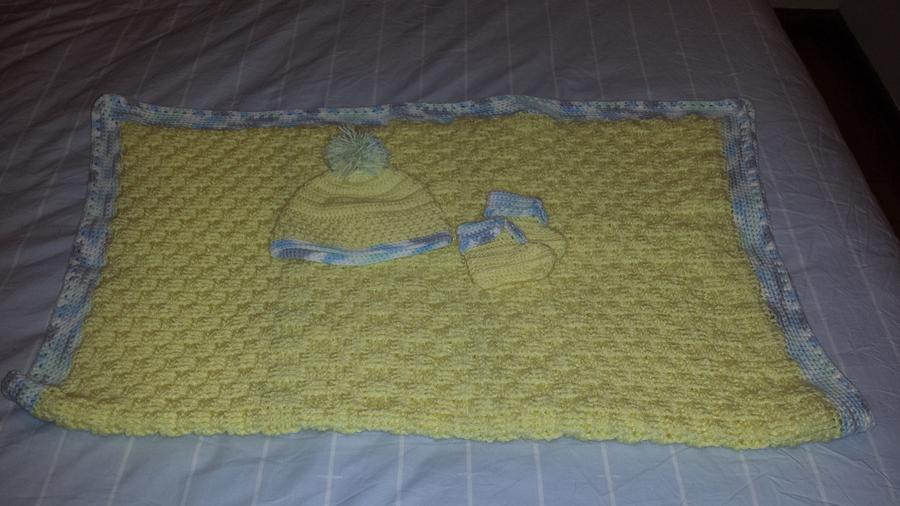 Basket Weave Baby Yellow Set