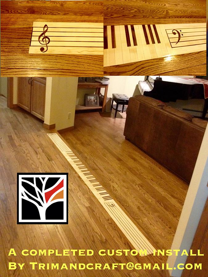 Piano room step inlay