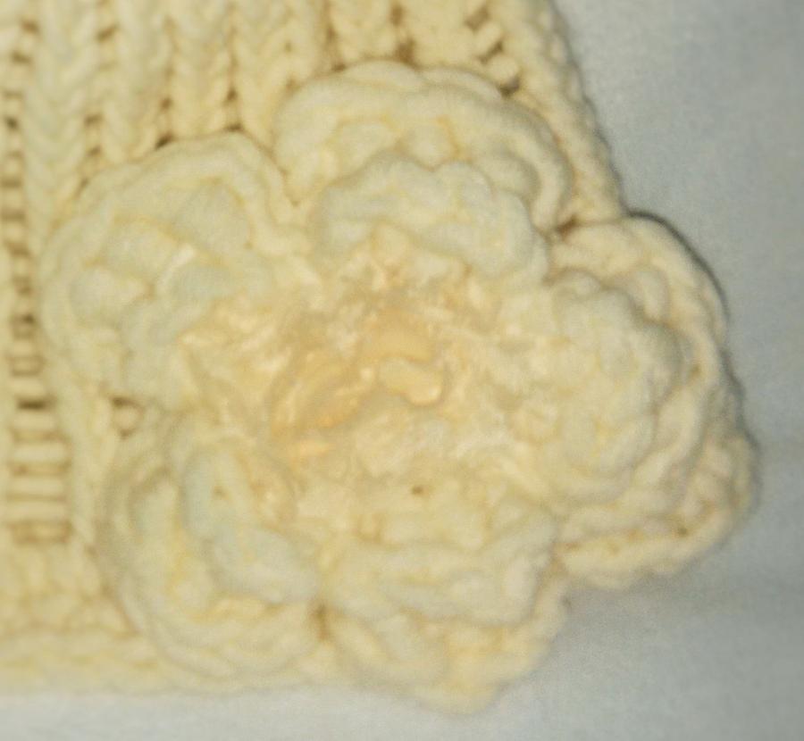 Cream baby girl hat