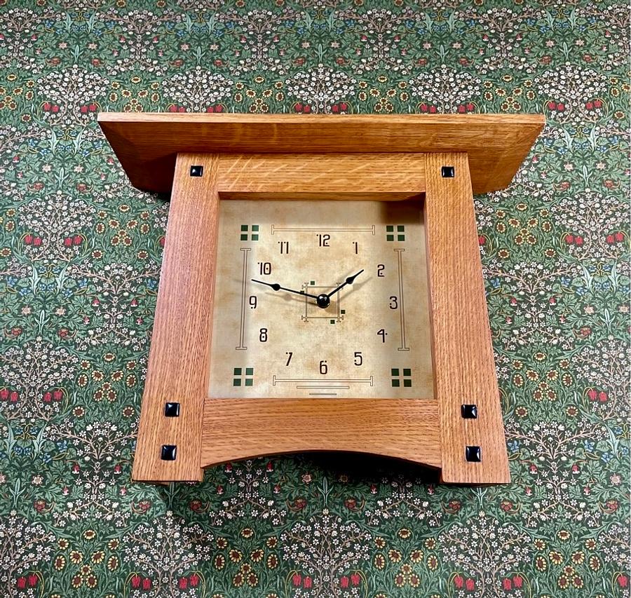 Arts And Crafts Style Clock With Greene And Greene Ebony Plugs