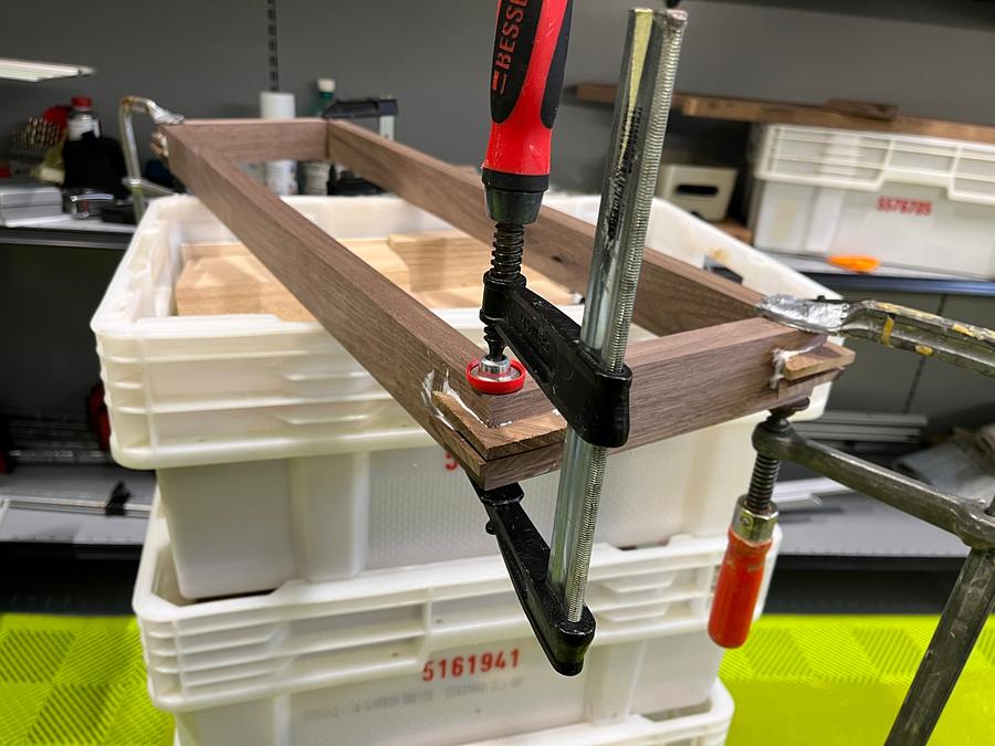 Walnut shelf to match the style of the mirror i made earlier