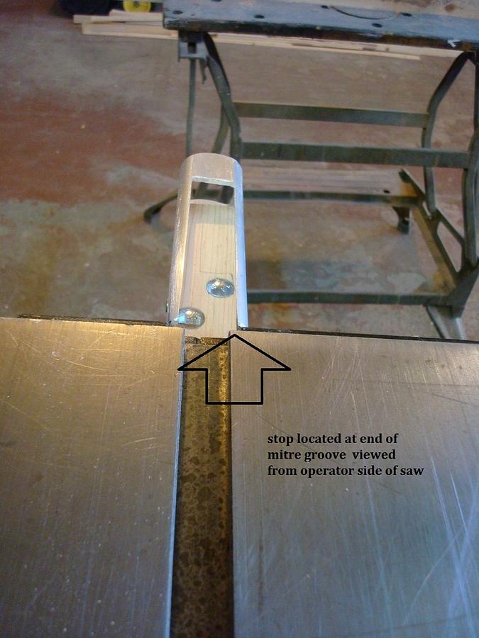 SIMPLE PERMANENT CROSSCUT SLED STOP 