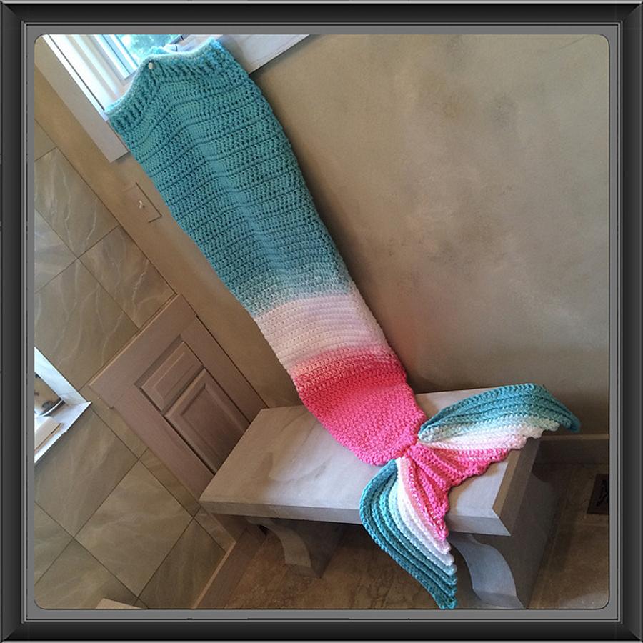 Mermaid Tail Blanket in Bubble Gum Pink and Tiffany Blue