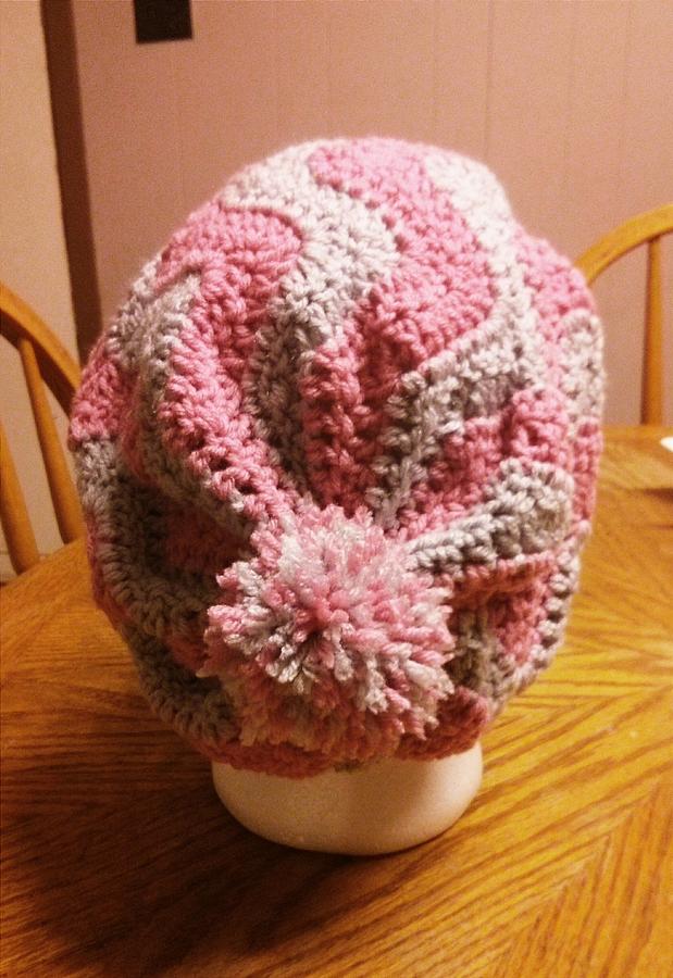 Crocheted Chevron Slouch Hat