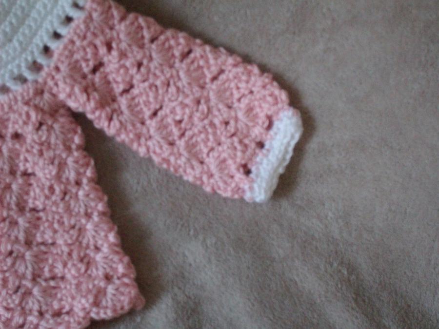 Newborn Pink and White Sweater and Hat