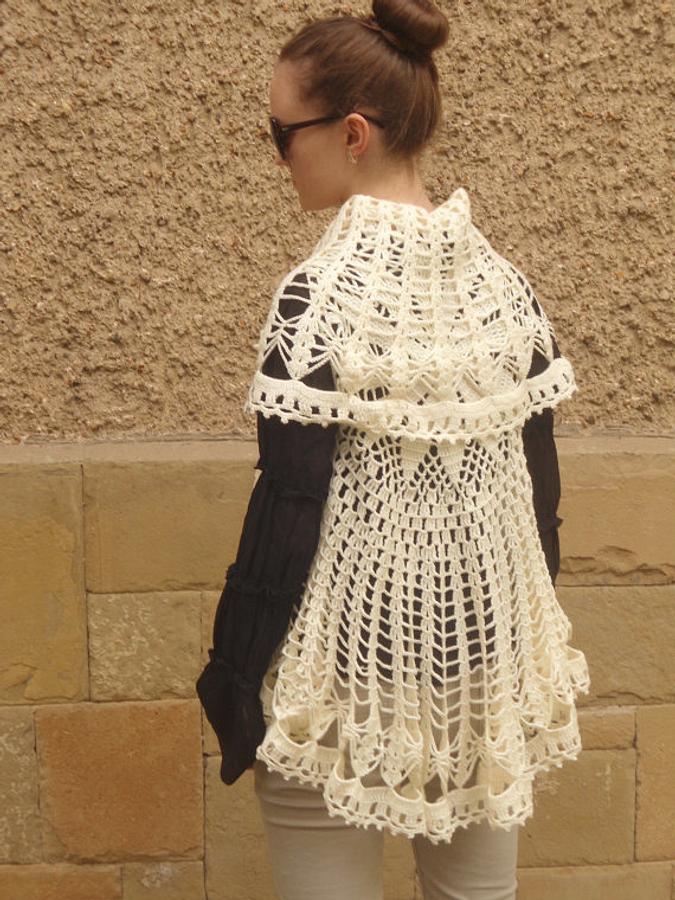 Crochet Champagne Bolero, Circle Flower Mandala Bolero, Champagne Cardigan, Shrug, Sweater