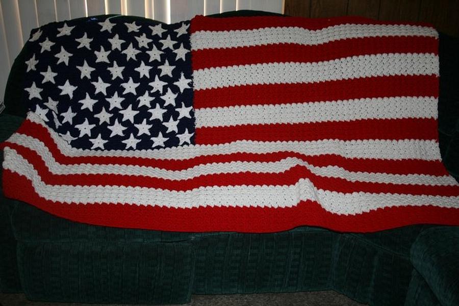 American flag afghan