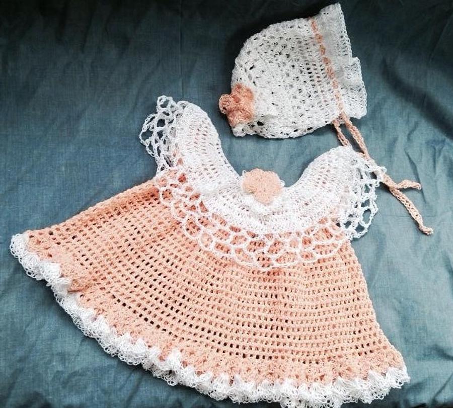 Peach Crochet baby set