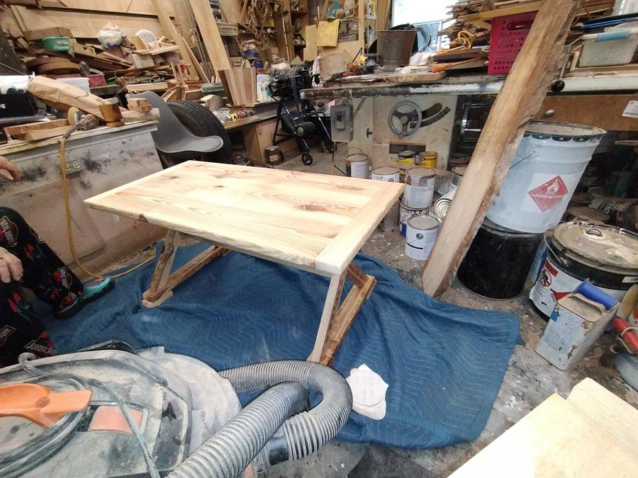125 year old pine tree coffee table.