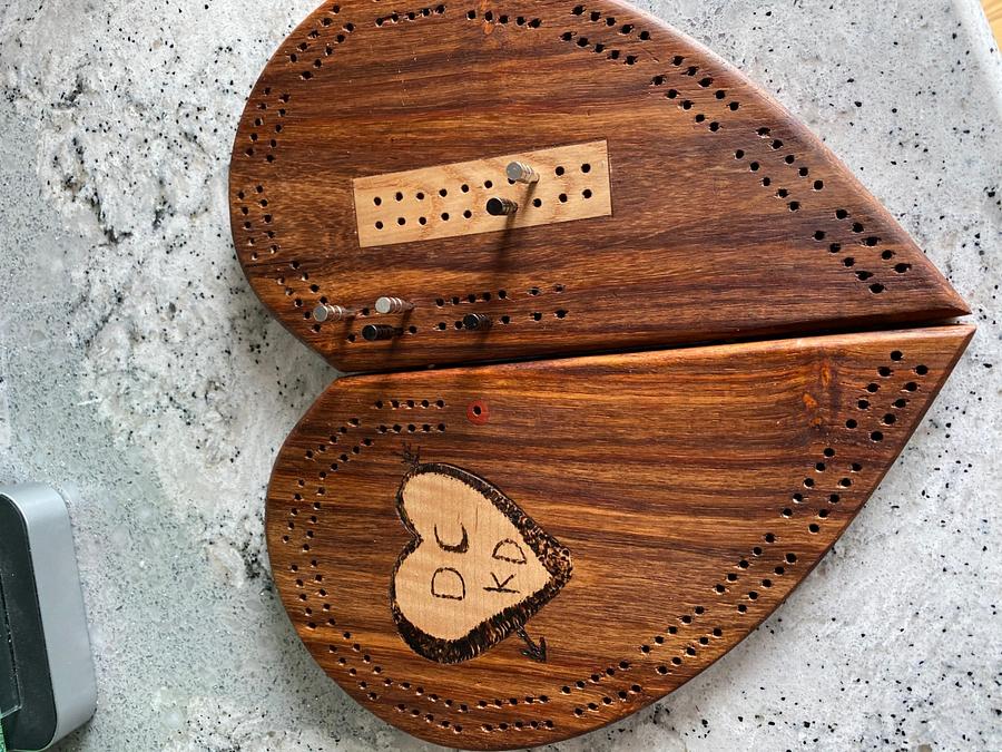 Heart-Shaped Cribbage Board