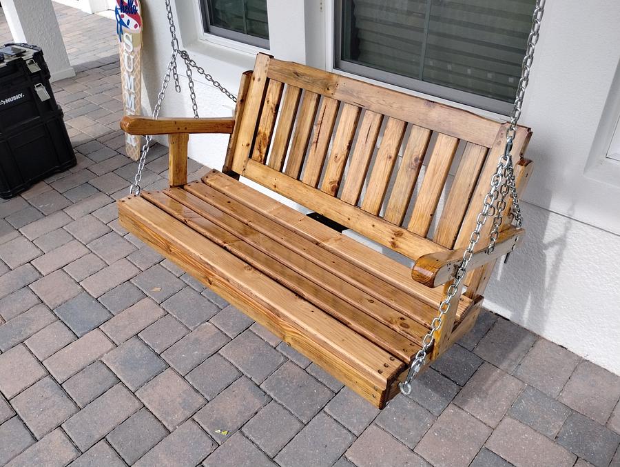 Beetle killed pine porch swing 