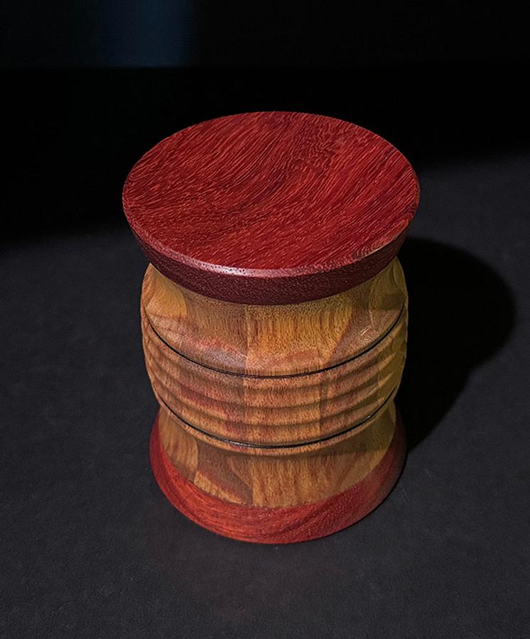 Canarywood and Padauk storage box.