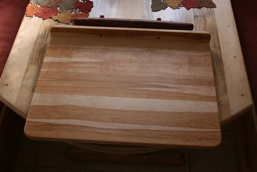 dough rolling board and french rolling pin.