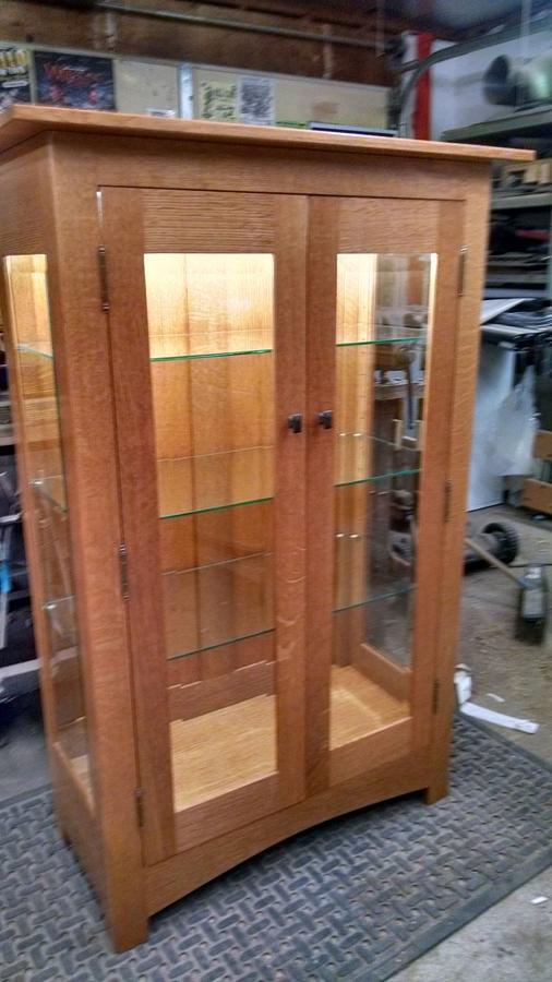 mission style curio cabinet