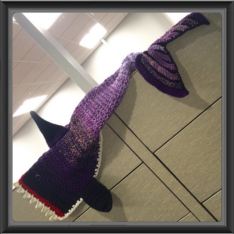 Black and Purple Ombre Shark Blanket