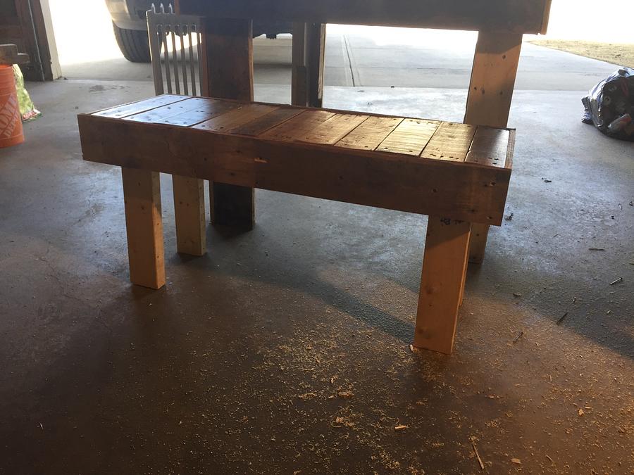 Pallet table and benches