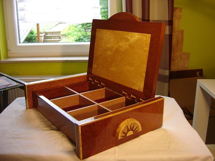 Wooden case with marquetry