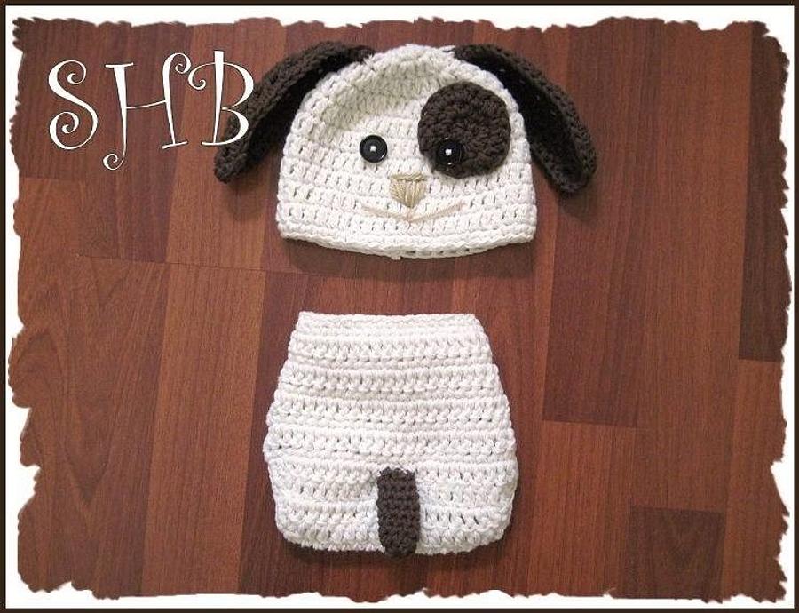 Crochet Puppy Hat and Diaper Cover